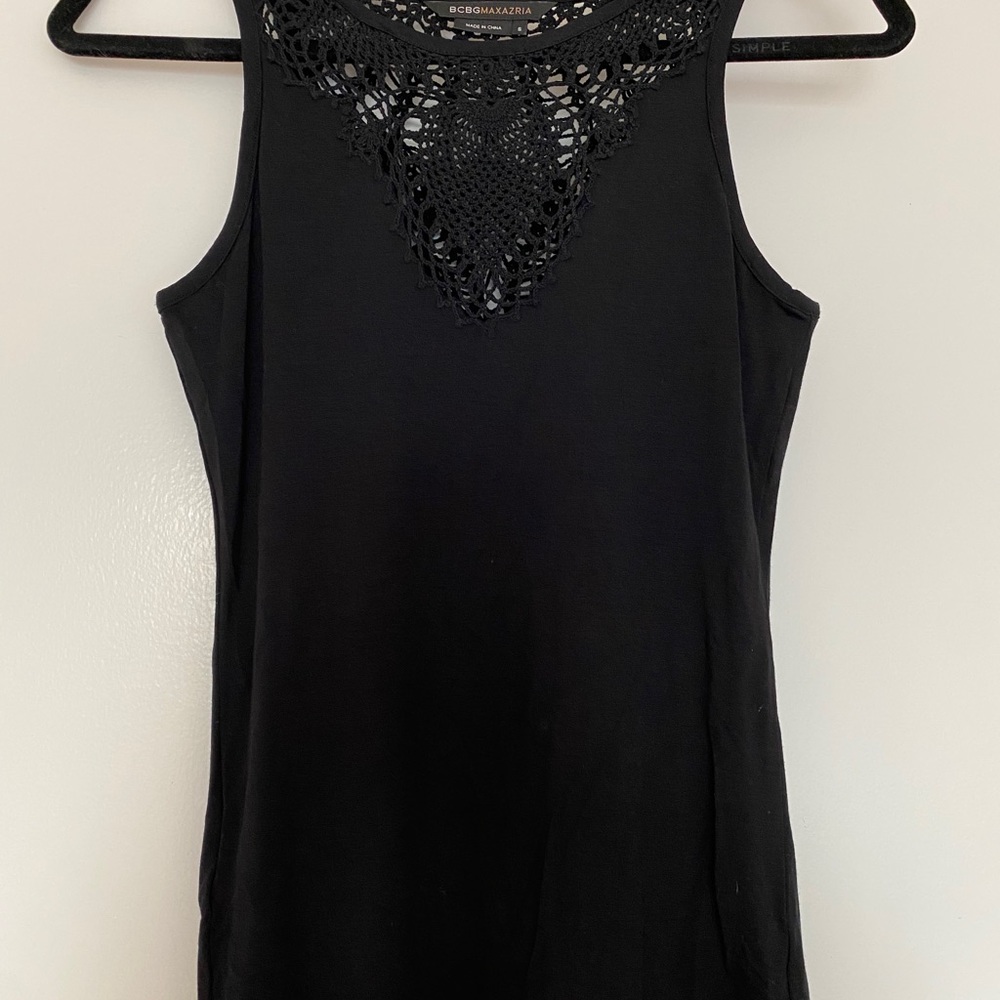 BCBG Maxazria Black fitted lace top